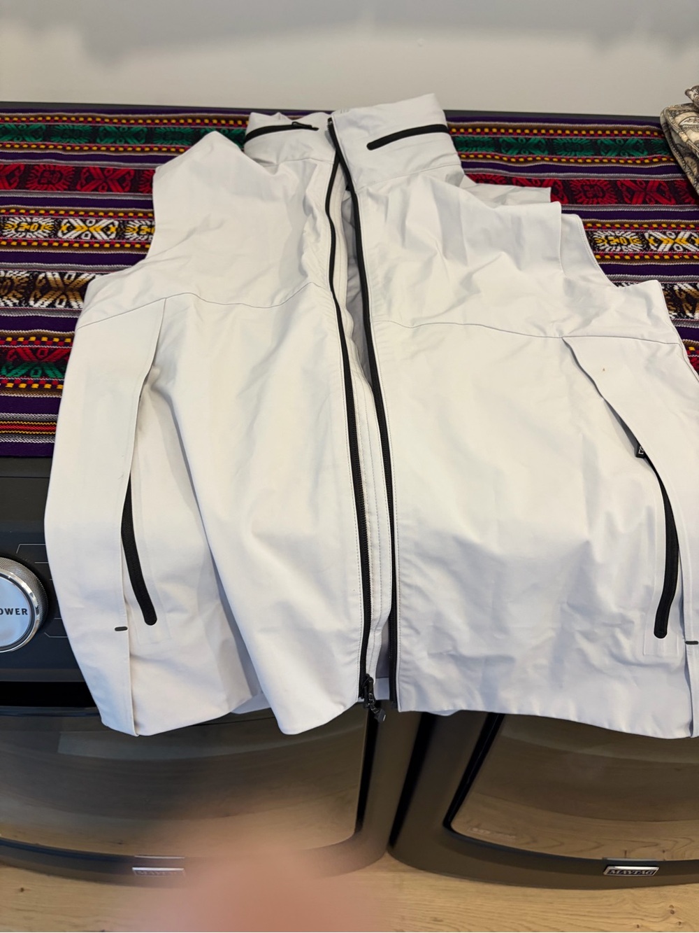 Cutter & Buck White Vest with Navy Label and Gray Lining
